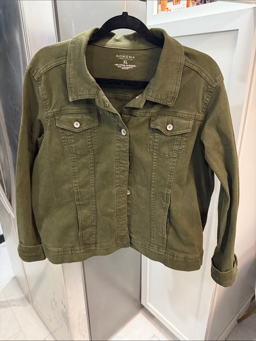 Sonoma Olive Green Denim-Style Jacket